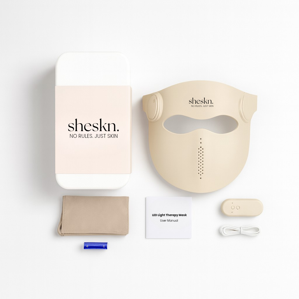Sheskn rechargeable LED mask with wireless design for easy at-home skincare