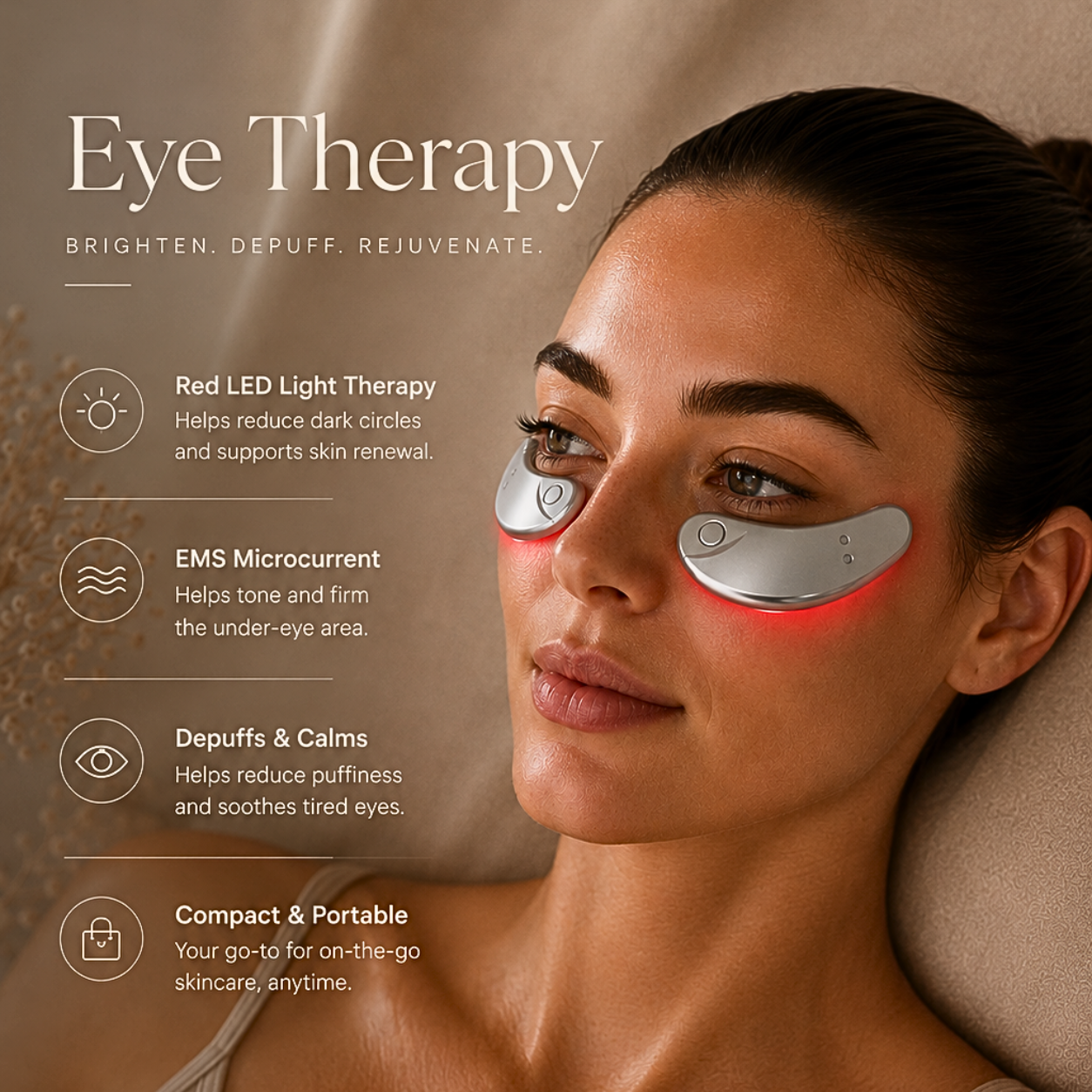 Woman Wearing Sheskn Eye Therapy Device