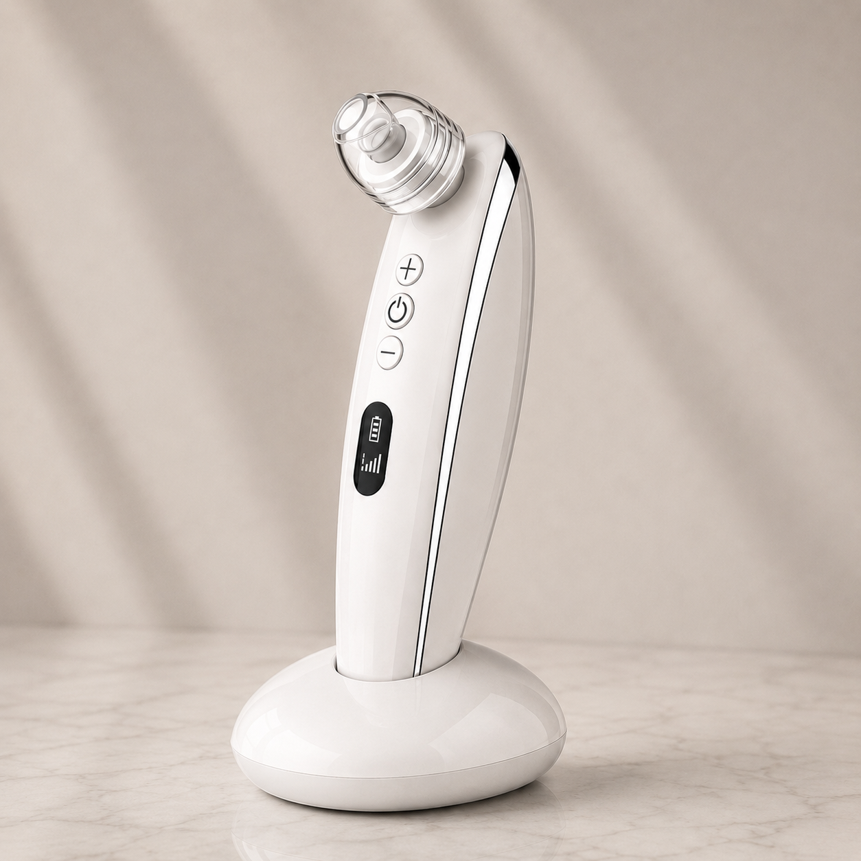 PoreSkn Pro+ pore vacuum device with interchangeable extraction and microdermabrasion tips