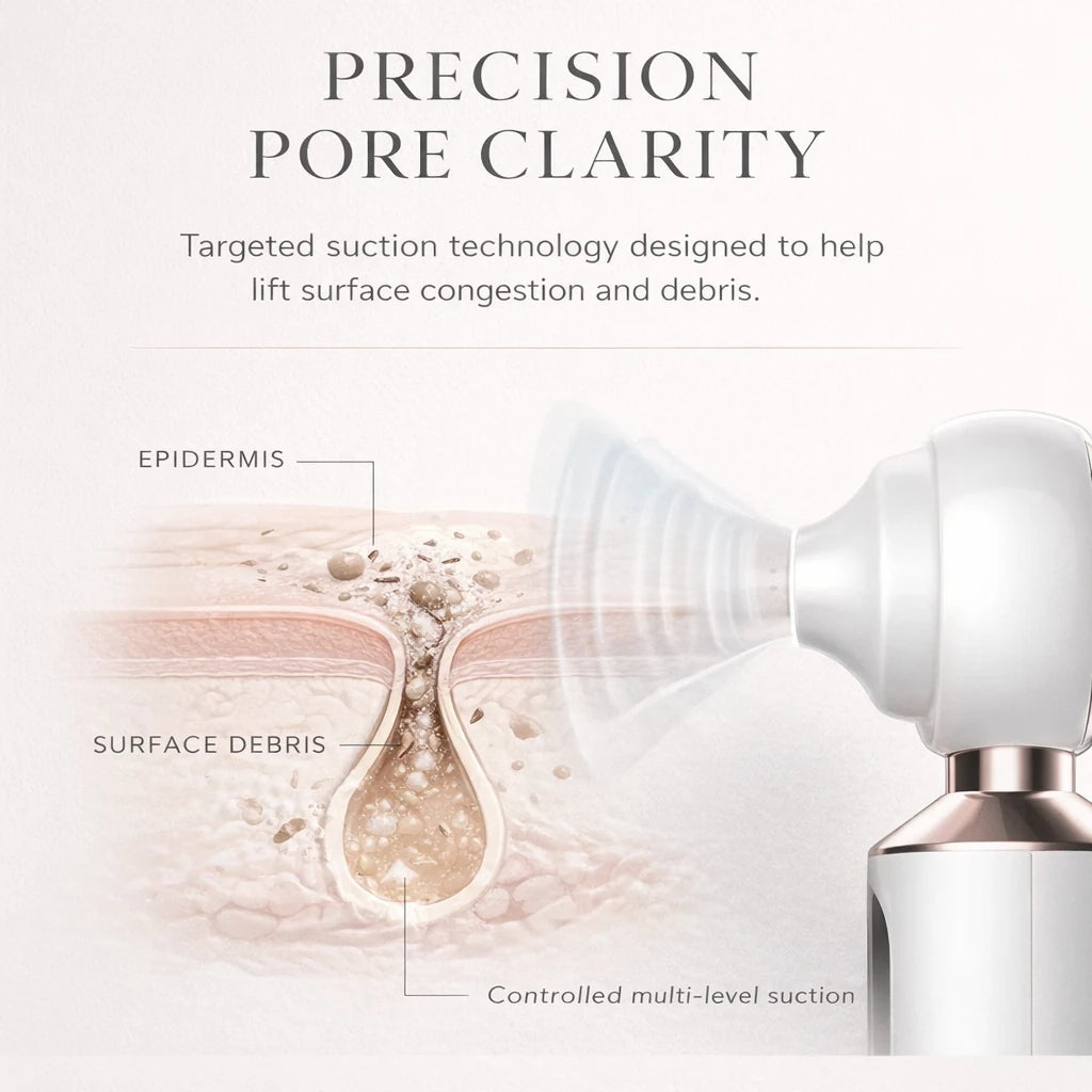 Sheskn Pore Perfect targeted suction technology designed to lift surface congestion and debris from pores