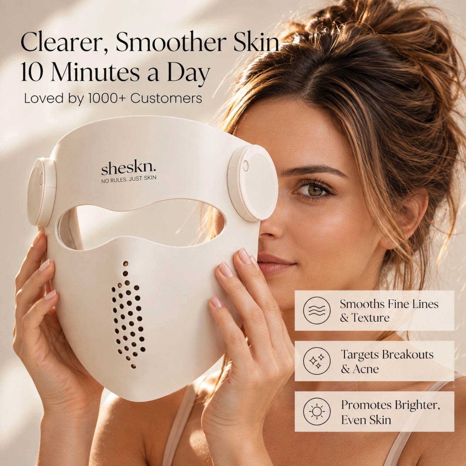 Luméskn LED mask skin benefits for fine lines, breakouts and uneven skin tone