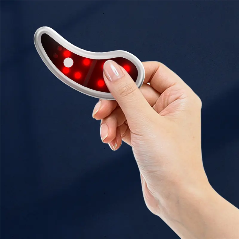 close up of sheskn eye therapy patch with led lights on